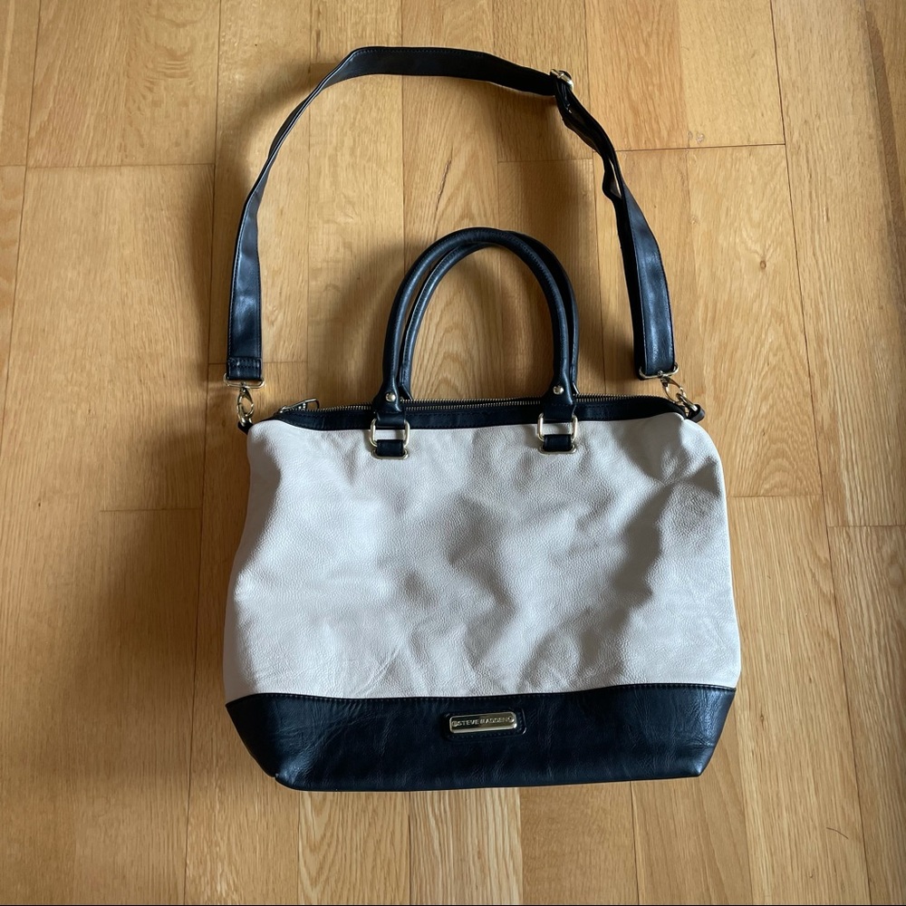 Steve Madden cream and black tote bag